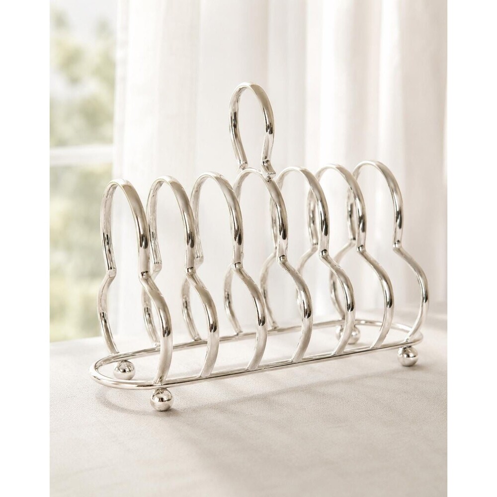 Vintage Silverplate Toast Rack Stand – 7 Slot Breakfast Table Holder